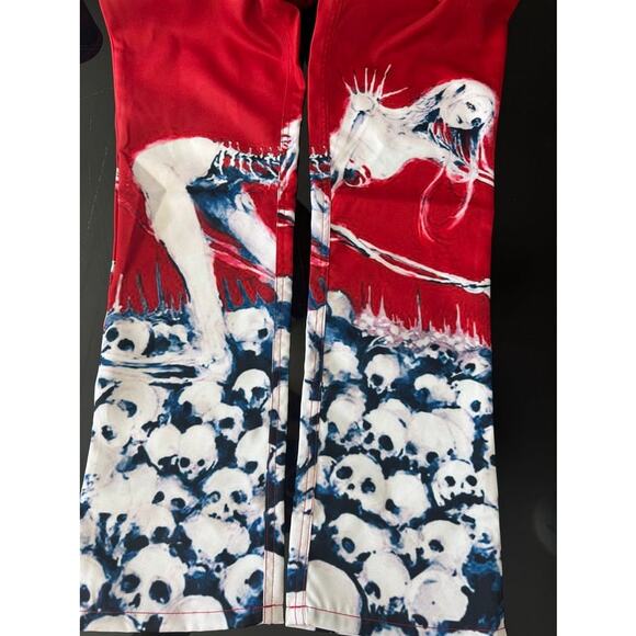 Catharsis Red Graphic Pants**Size 34** Ghost/Skull Print *NWT* - Picture 11 of 11